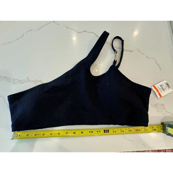 NWT* River Island Cut Out Asymmetric Black Bikini Top - Size 18 - Picture 3 of 6